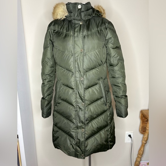 Michael Kors Jackets & Blazers - Michael Kors Olive Puffer Jacket with Fur Trim